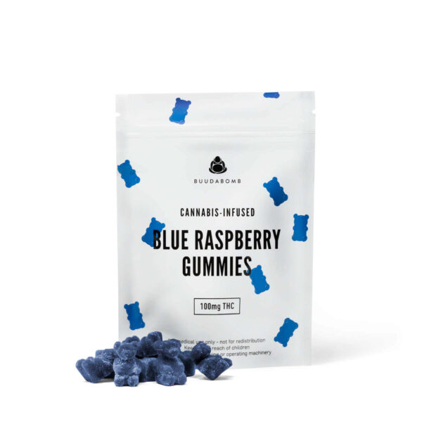 BUUDABOMB - BLUE RASPBERRY GUMMIES (100MG)