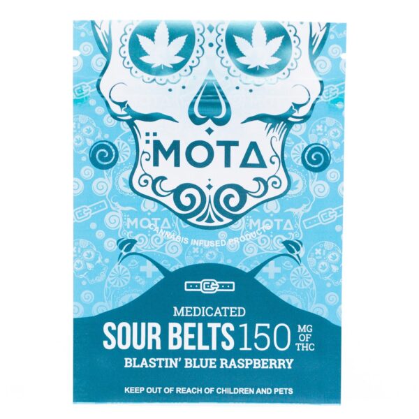 MOTA THC BLASTIN' BLUE RASPBERRY SOUR BELTS (150MG)