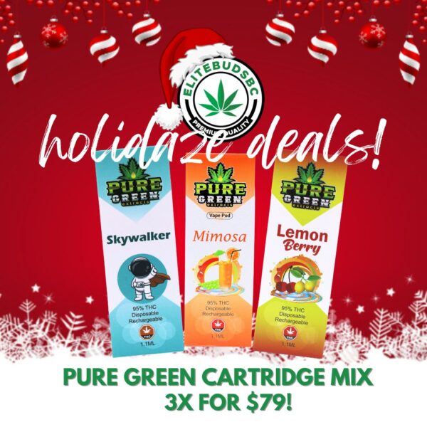 HOLIDAZE DEAL - PURE GREEN EXTRACT CARTRIDGES 3x $79!