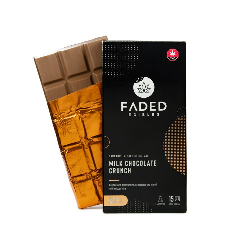 Faded Edibles– Chocolate Bar 450mg (15 x 30mg THC)