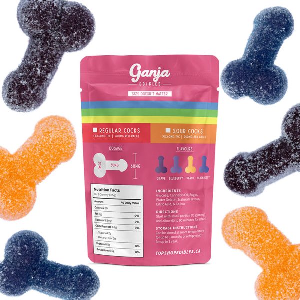 Ganja – Bag of Cocks Sour (4 x 60mg THC) - Image 2