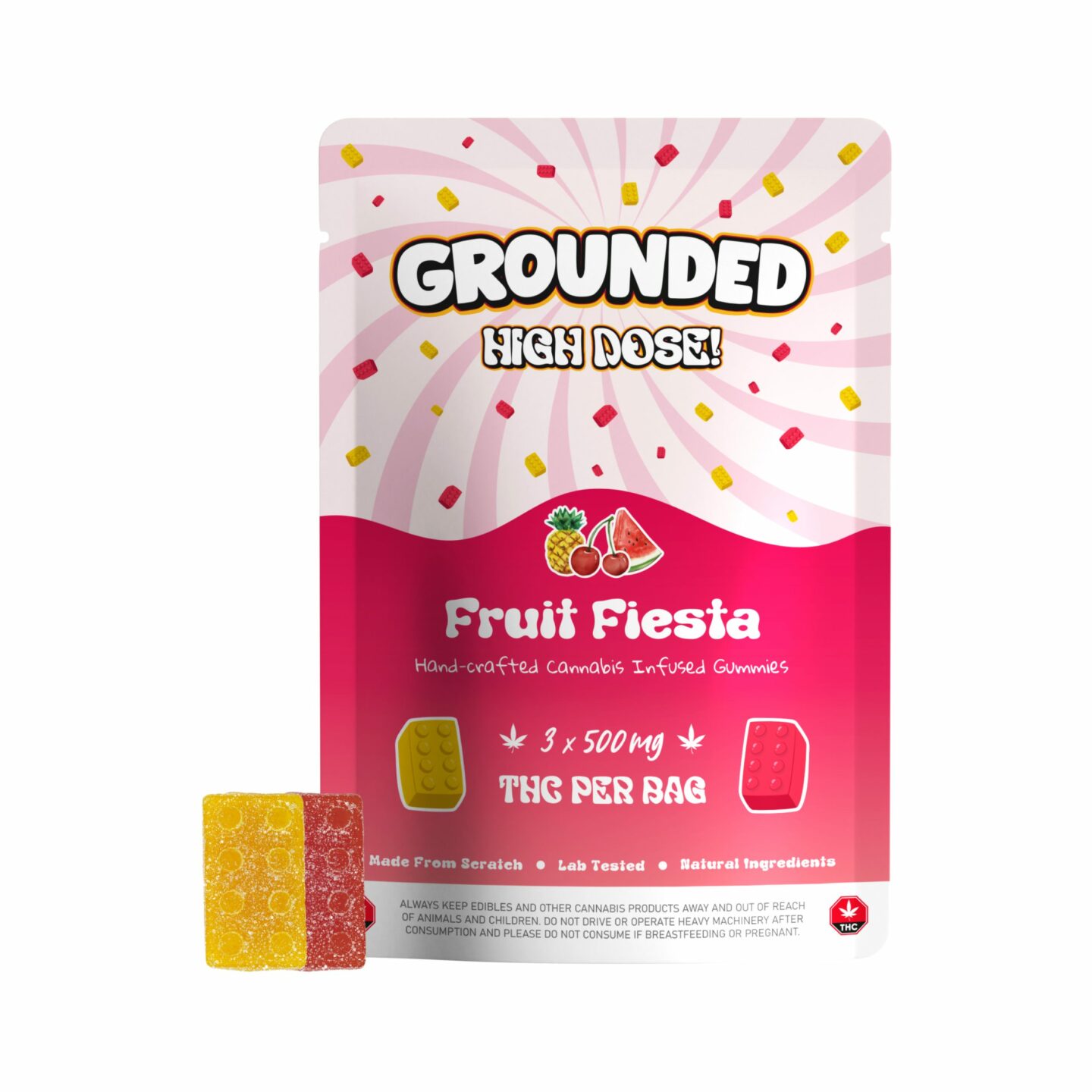 Grounded High Dose Bricks – Fruit Fiesta (1500mg THC)