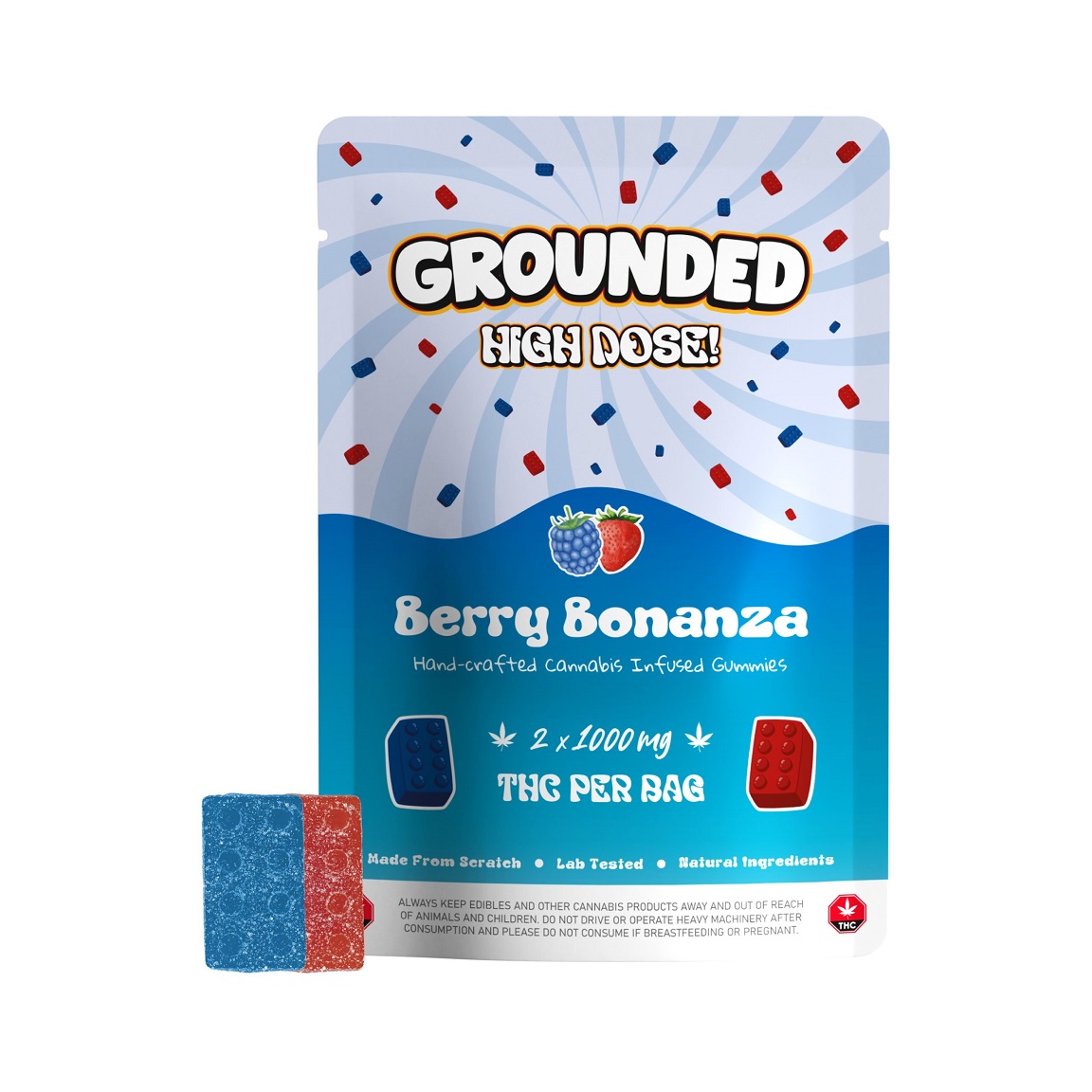 Grounded High Dose Bricks – 2000mg Gummies