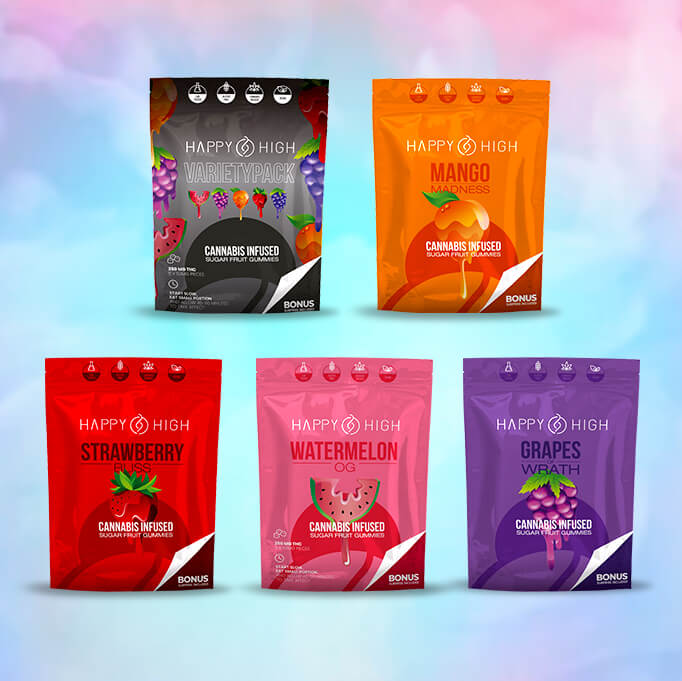 Happy High Cannabis-Infused Gummies (250mg THC)