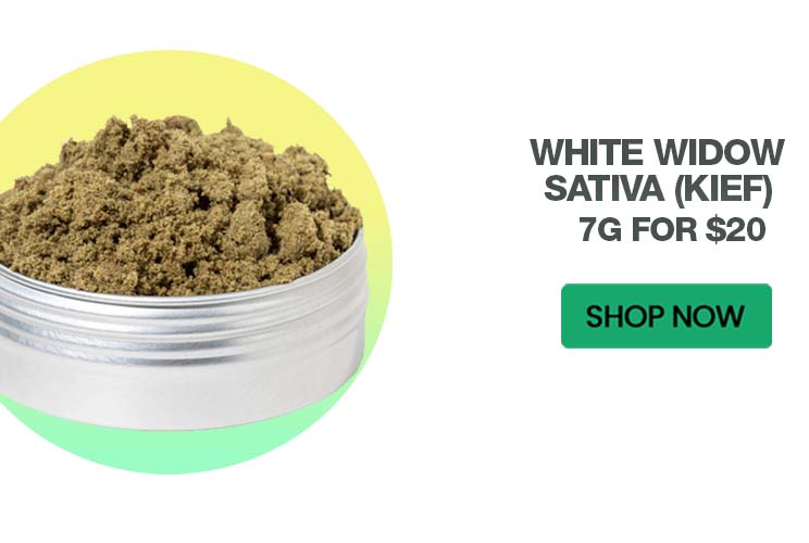 White Widow Sativa (Kief) - 7G for $20