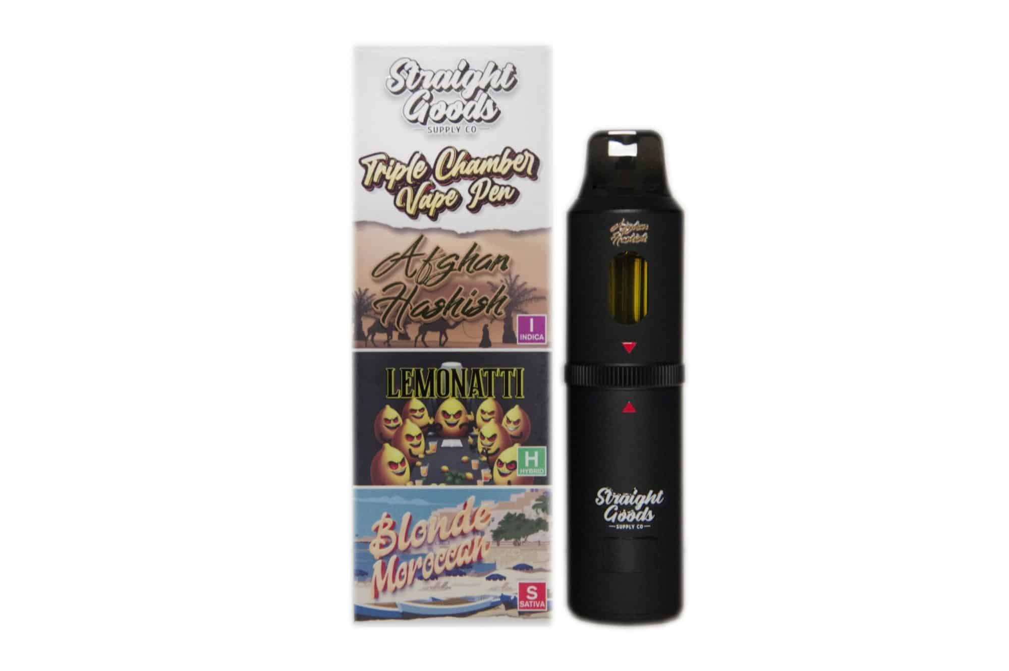 Straight Goods - Triple Chamber Vape - Afghan Hashish + Lemonatti + Blonde Moroccan (3 Grams + 3 Grams + 3 Gram)