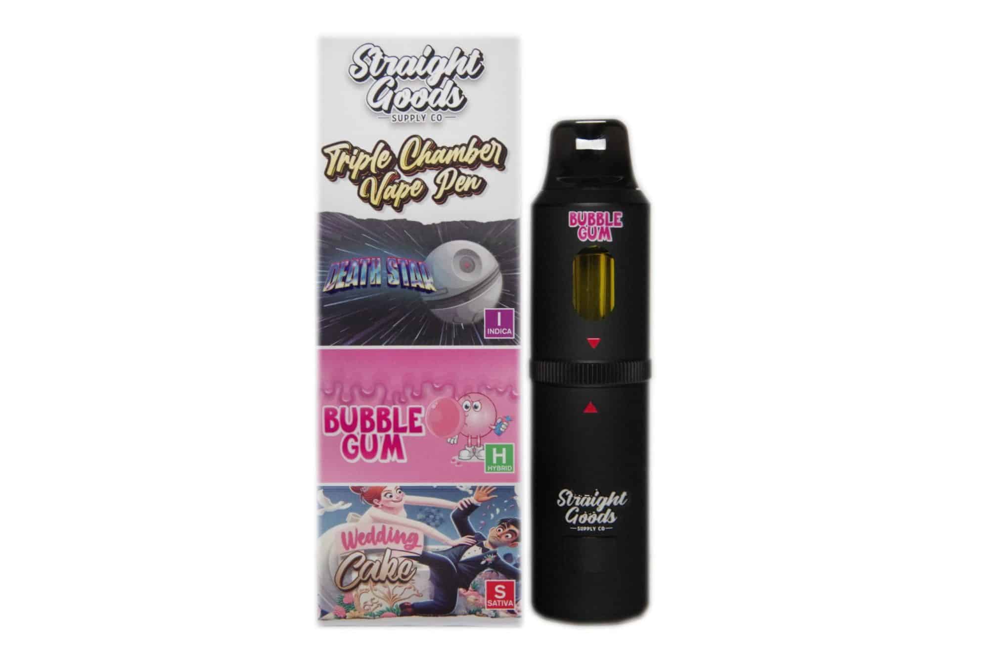 Straight Goods - Triple Chamber Vape - Death Star + Bubble Gum + Wedding Cake (3 Grams + 3 Grams + 3 Gram)