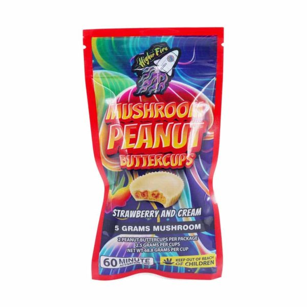 Higher Fire Extracts - Mushroom Peanut Butter Chocolate Cups - Strawberry & Cream 5000MG