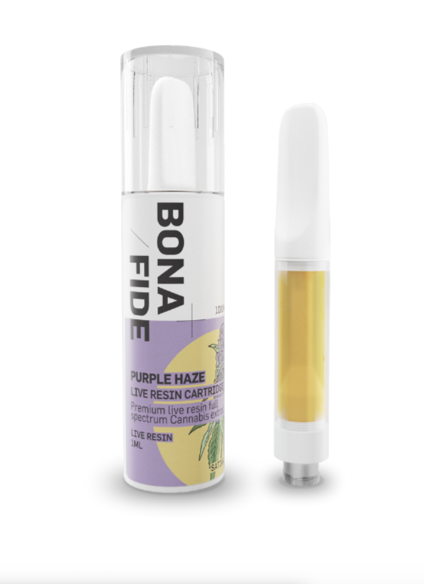 Bonafide – Live Resin Cartridge - Purple Haze 1ML THC