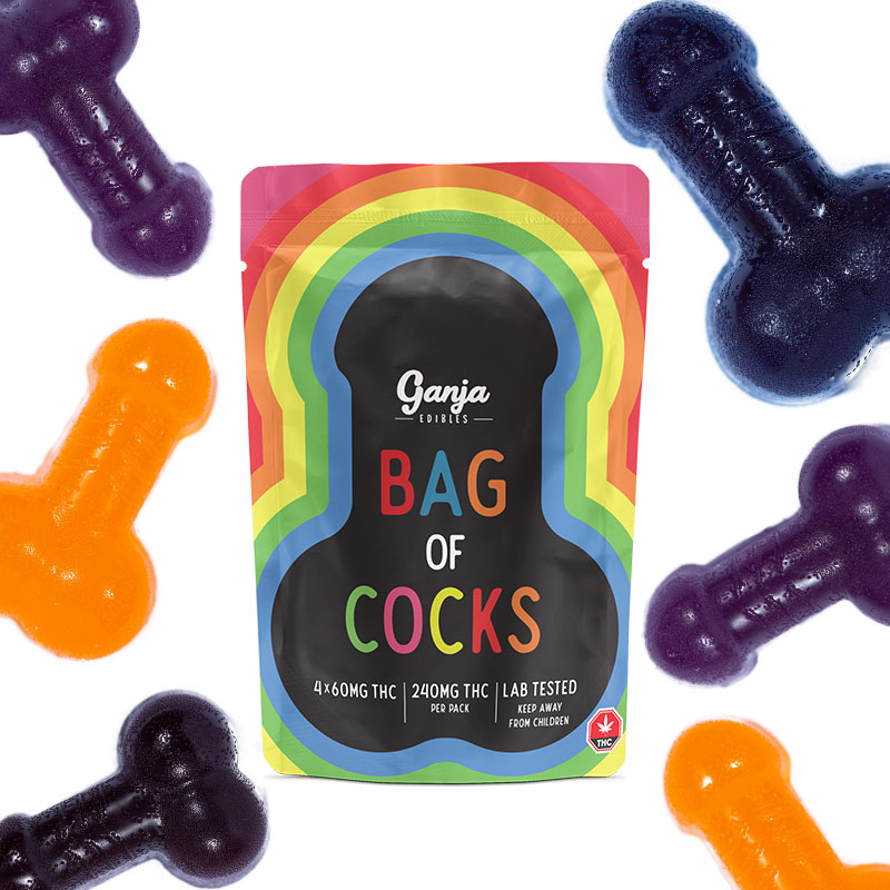 Ganja Edibles - Bag of Regular Cocks 4 x 60mg THC