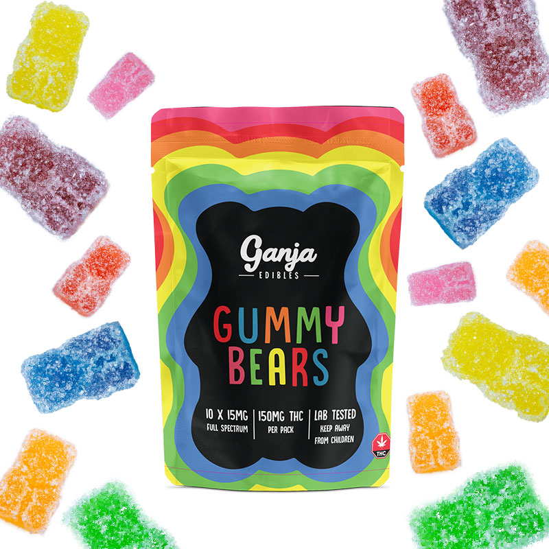 Ganja Edibles - Gummy Bears : Black Cherry Sours