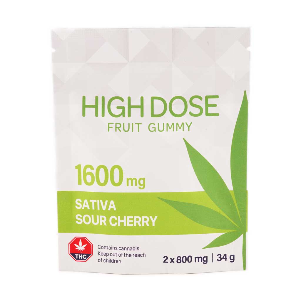 High Dose Fruit Gummy - Sour Cherry 1600MG THC (Sativa)