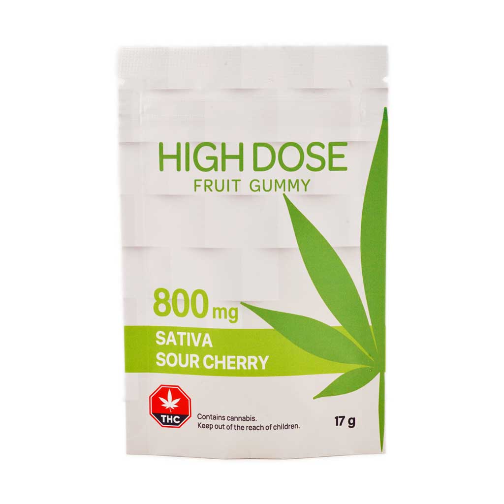 High Dose Fruit Gummy - Sour Cherry 800MG THC (Sativa)