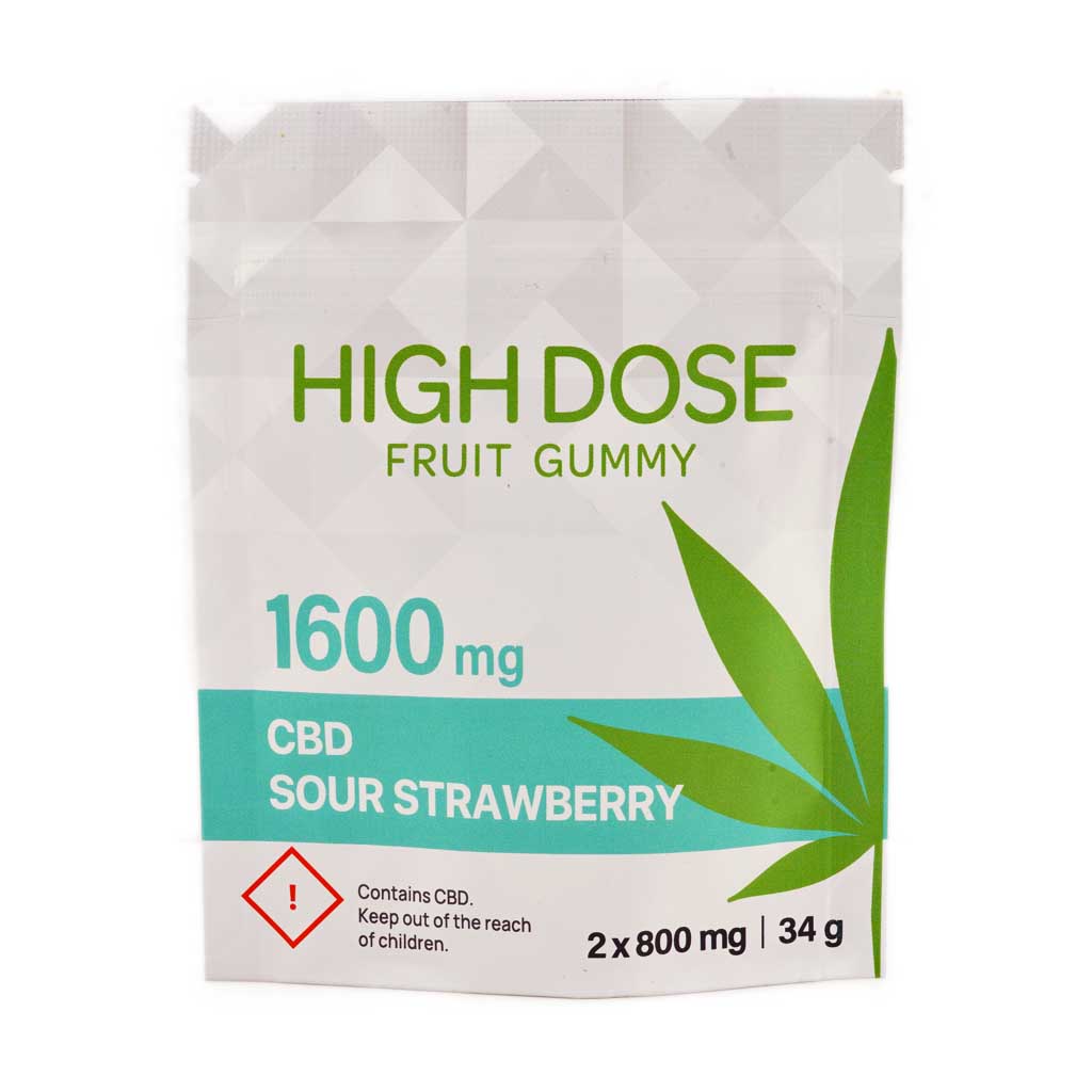 High Dose Fruit Gummy - Sour Strawberry 1600MG CBD