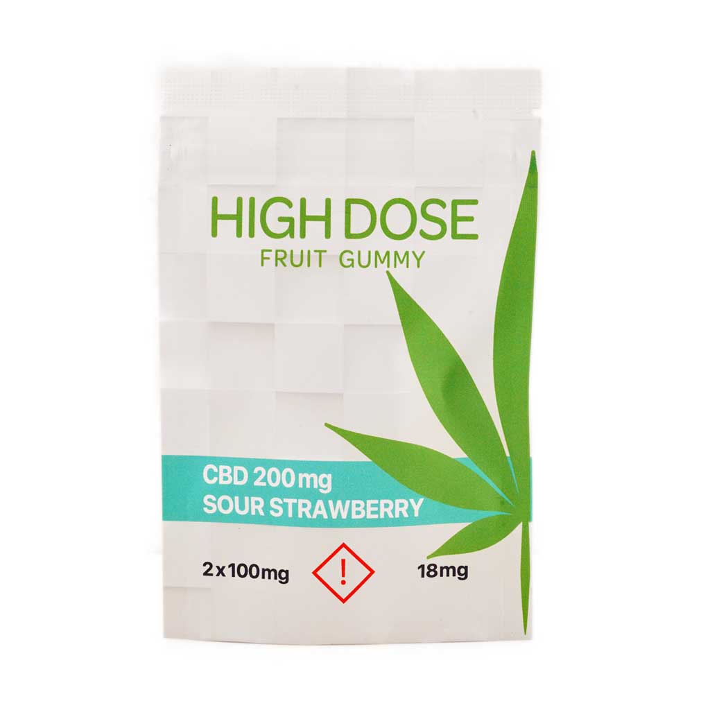 High Dose Fruit Gummy - Sour Strawberry 200MG CBD