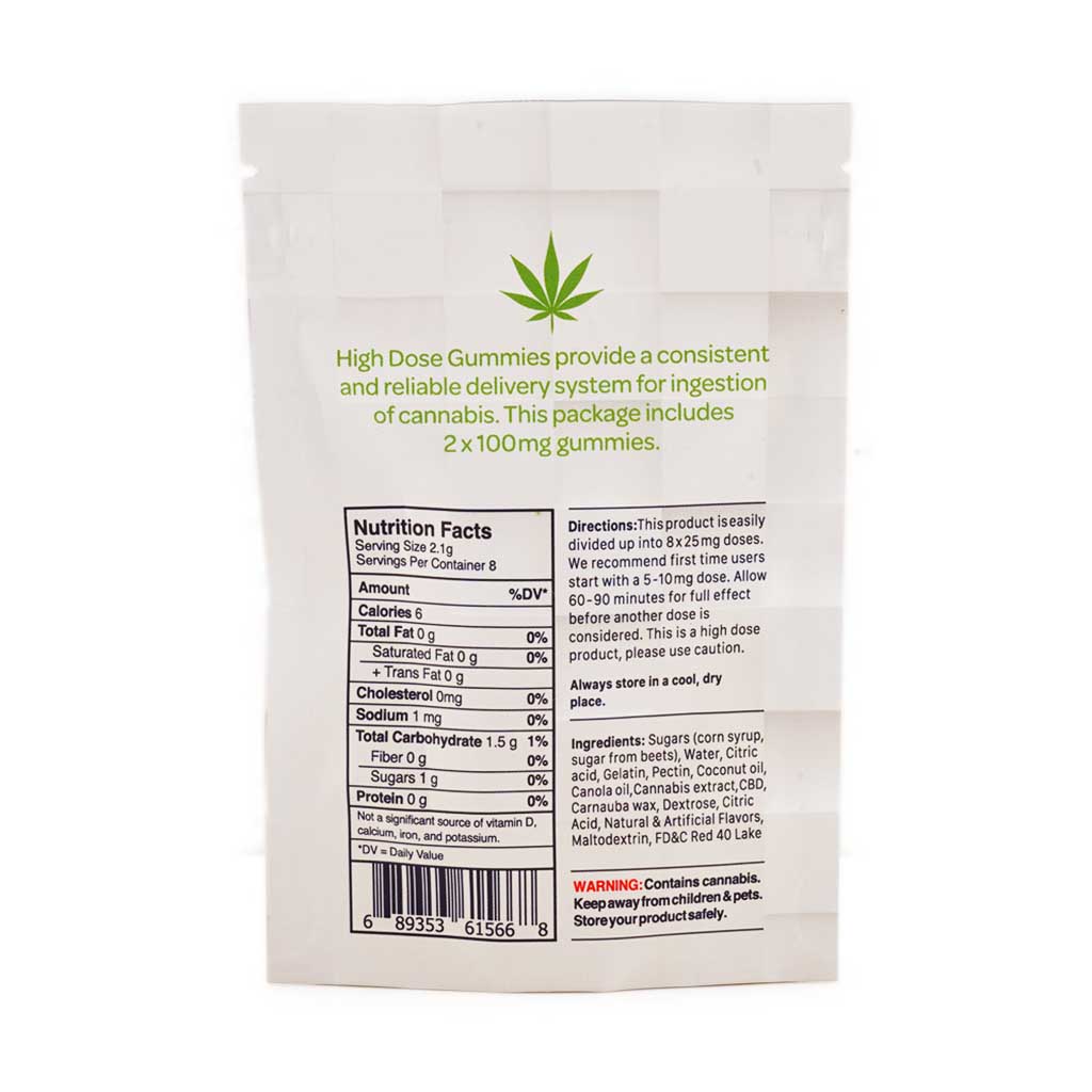 High Dose Fruit Gummy - Sour Strawberry 200MG CBD - Image 2