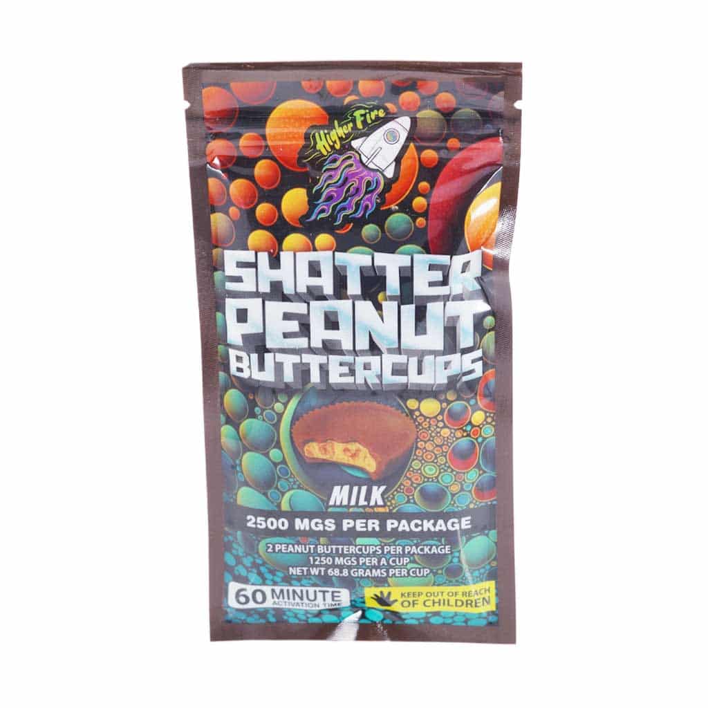 Higher Fire Extracts - Shatter Peanut Butter Chocolate Cups - Milk 2500mg THC