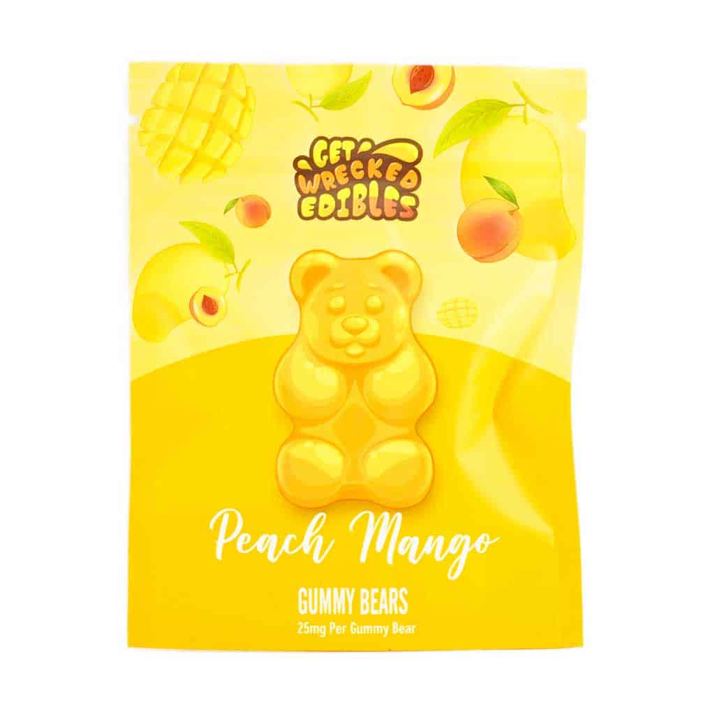 Get Wrecked Edibles - Peach Mango Gummy Bears 300mg THC