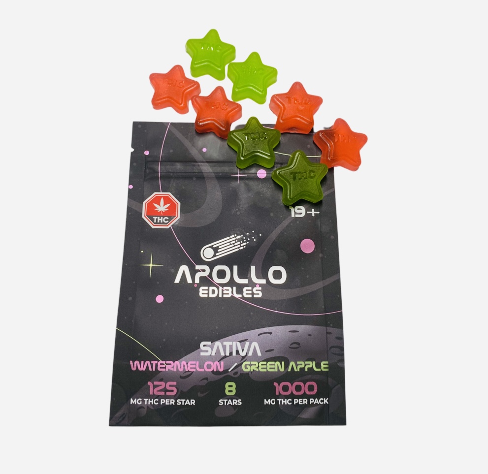 Apollo Edibles - Watermelon/Green Apple Shooting Stars 1000mg THC Sativa