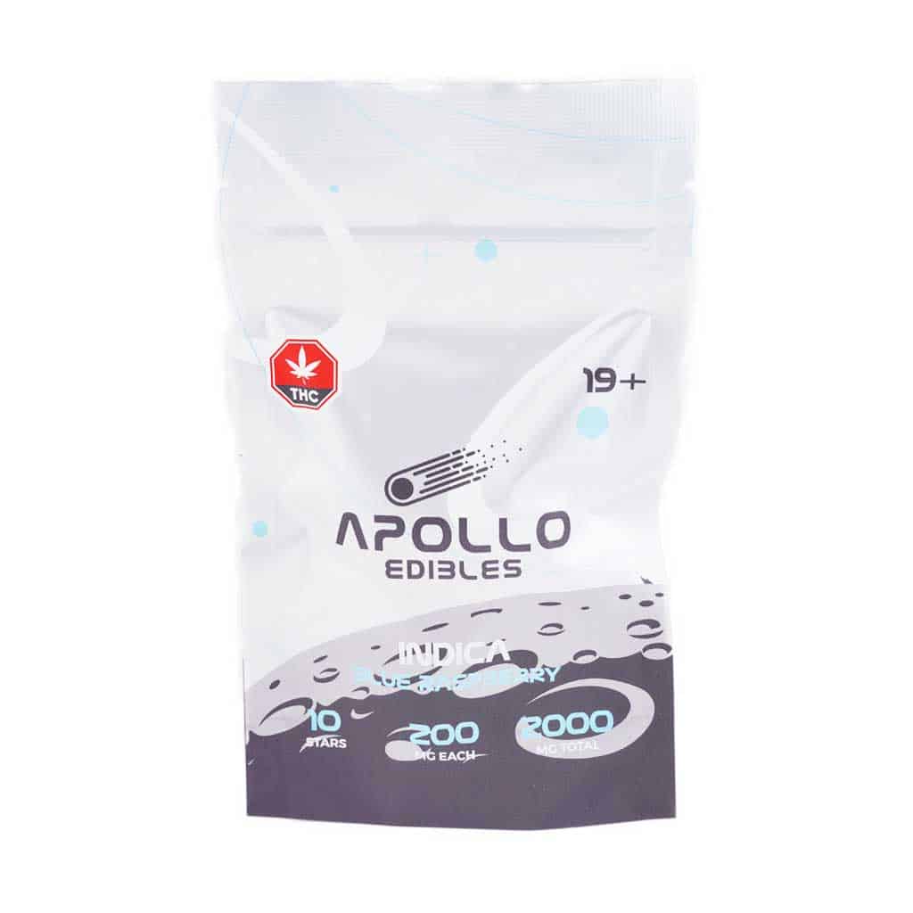 Apollo Edibles – Blue Raspberry Shooting Stars 2000mg THC Indica