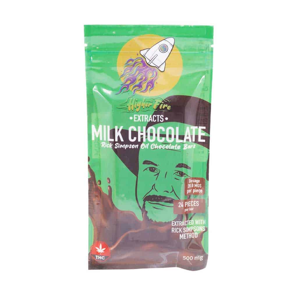 Higher Fire Extracts - Rick Simpson Chocolate Bar - Milk 500mg THC