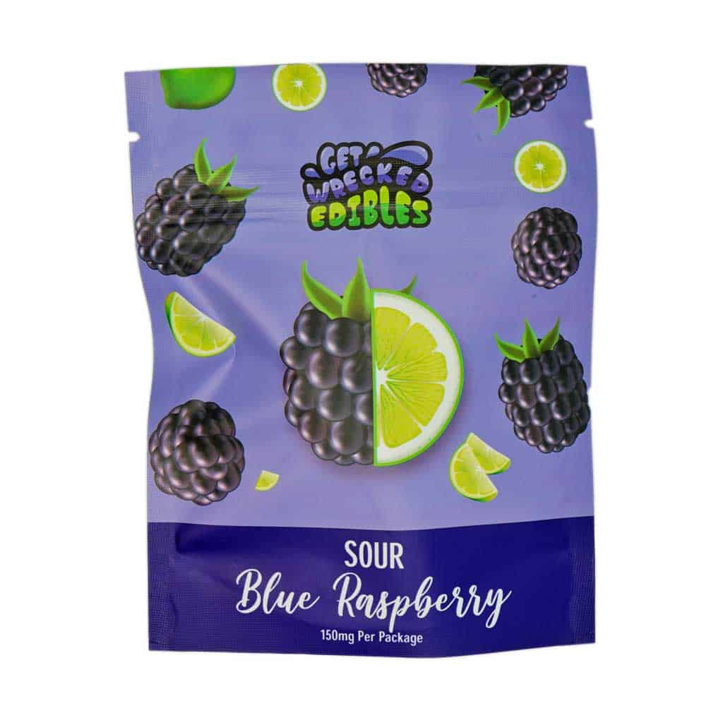 Get Wrecked Edibles - Sour Blue Raspberry 300mg THC