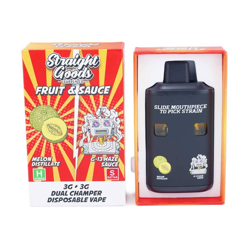 Straight Goods - Dual Chamber Vape - Melon + G-13 Haze (3 Grams + 3 Grams)