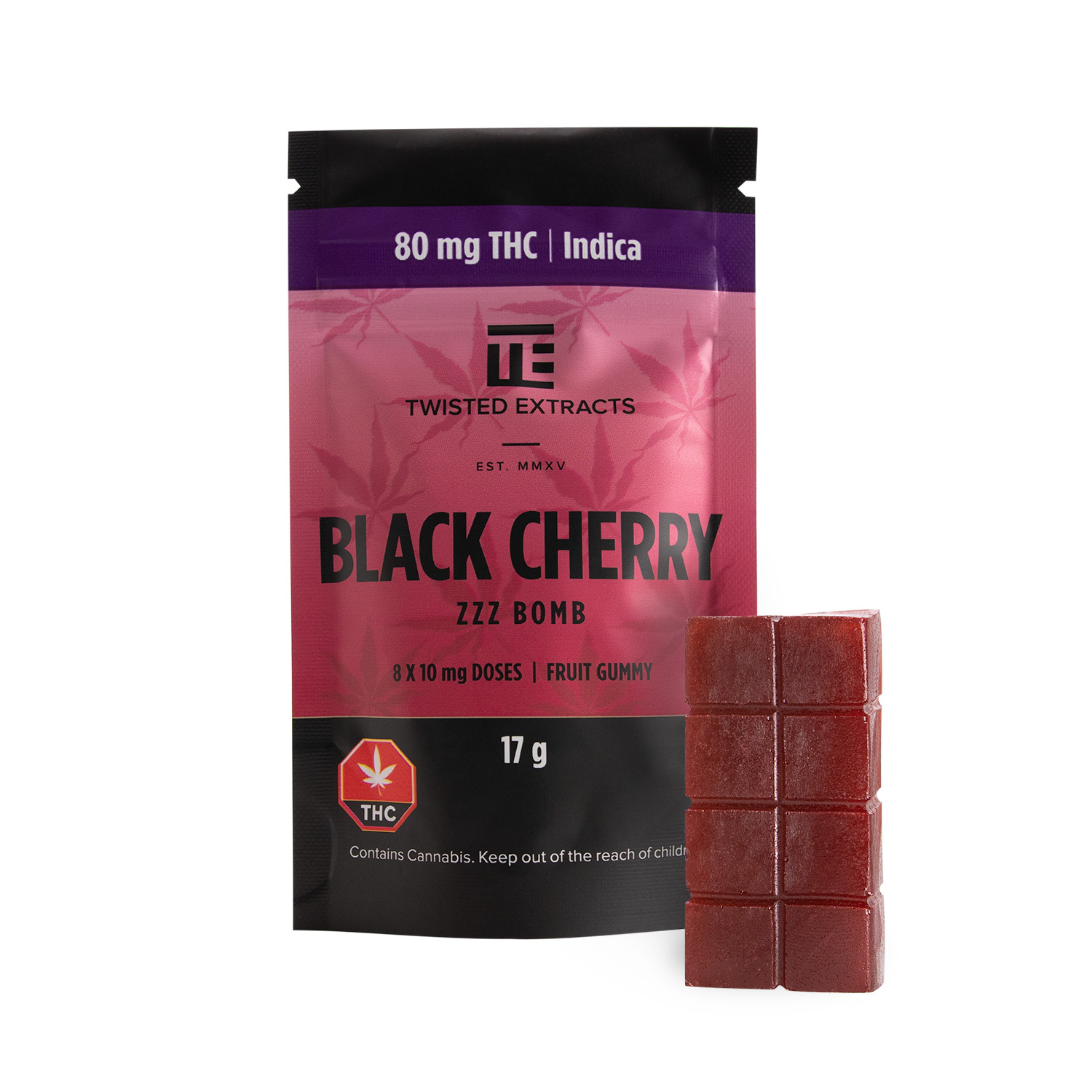 Twisted Extracts - Black Cherry ZZZ Bombs : 80MG THC