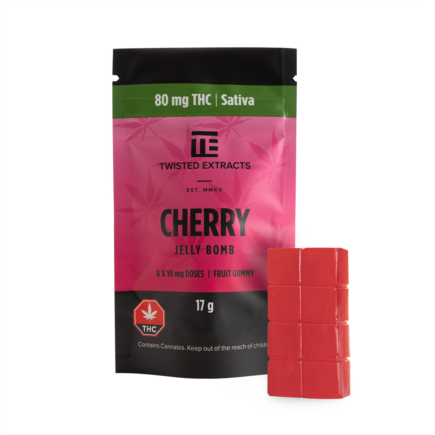 Twisted Extracts - Cherry Jelly Bombs : 80MG THC