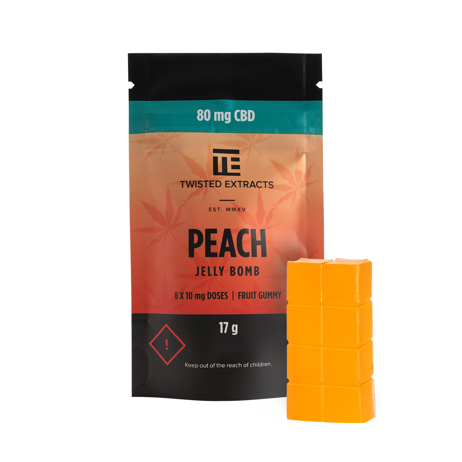 Twisted Extracts - Peach Jelly Bombs : 80MG CBD