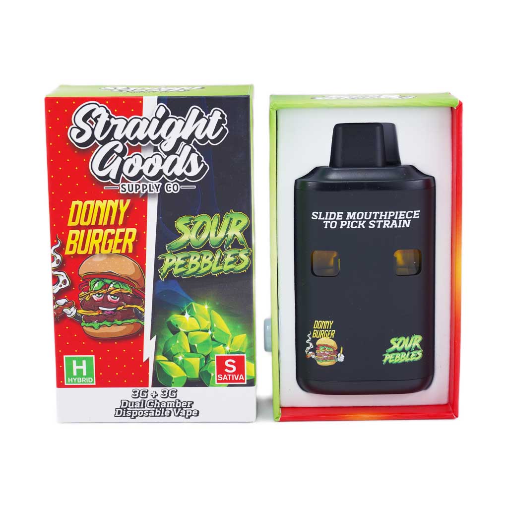 Straight Goods - Dual Chamber Vape - Donny Burger+ Sour Pebbles (3 Grams + 3 Grams)