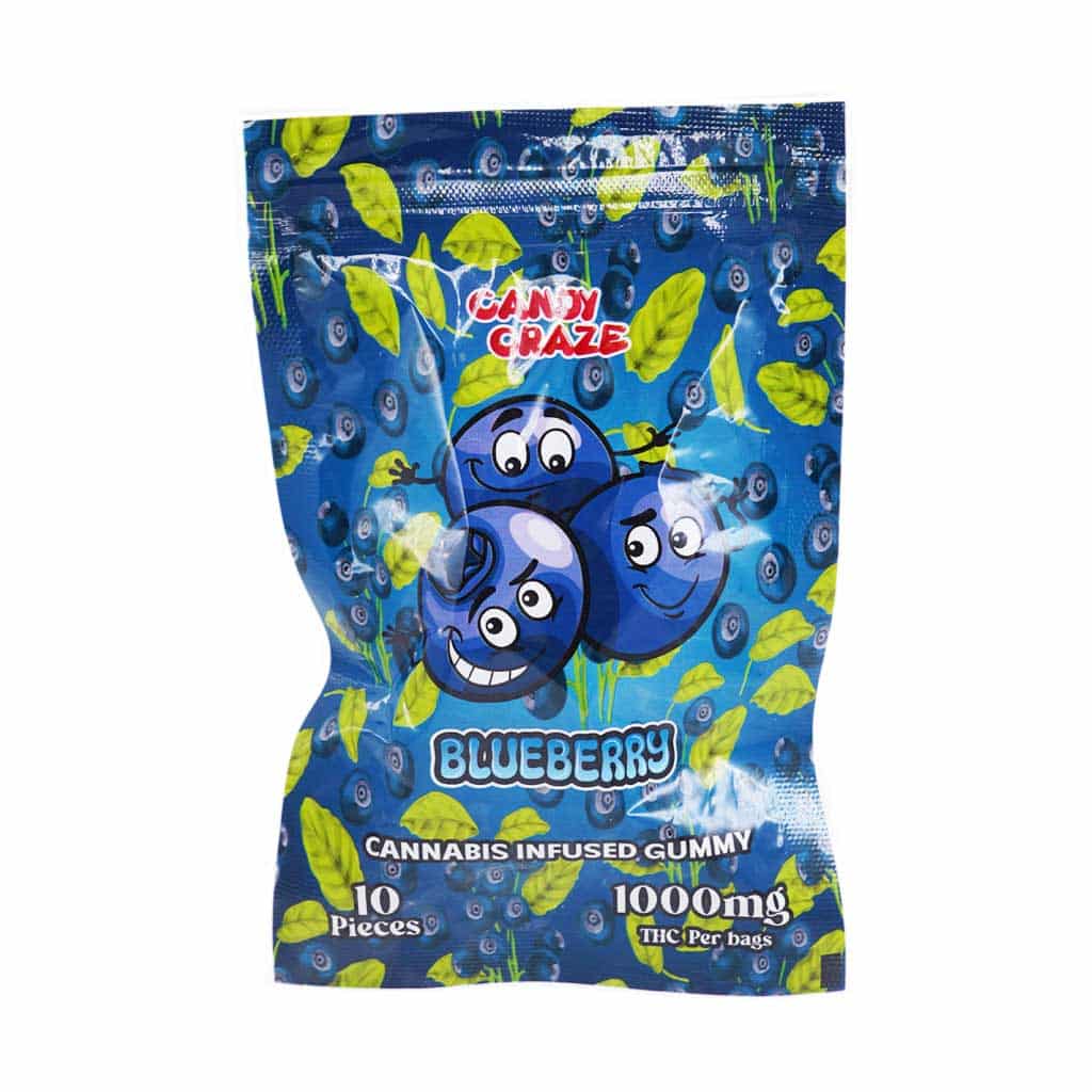 Candy Craze Edibles - Blueberry Gummy 1000mg THC