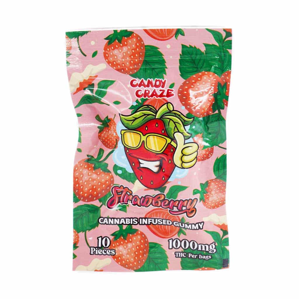 Candy Craze Edibles - Strawberry Gummy 1000mg THC