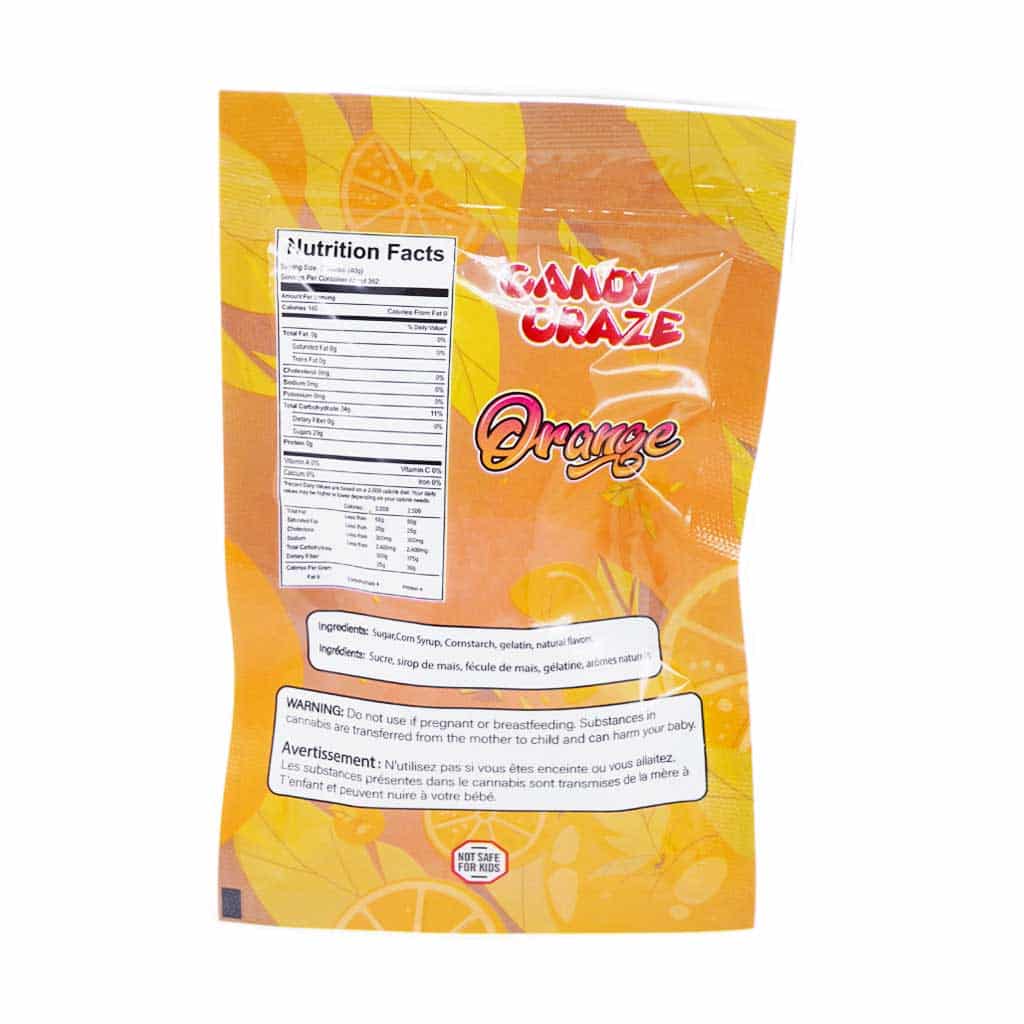 Candy Craze Edibles - Orange Gummy 1000mg THC - Image 3