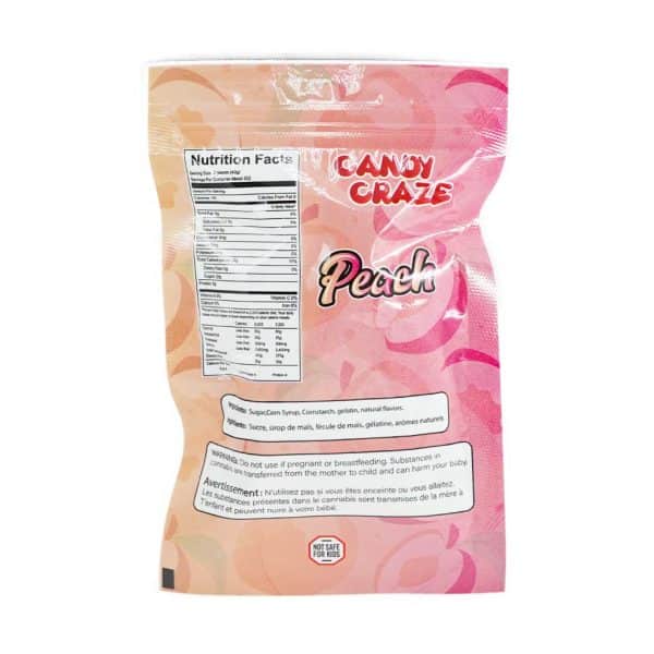 Candy Craze Edibles - Peach Gummy 1000mg THC - Image 3