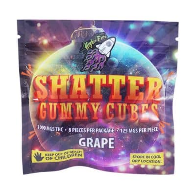 Higher Fire Extracts - Shatter Gummy Cubes - Grape 1000mg THC
