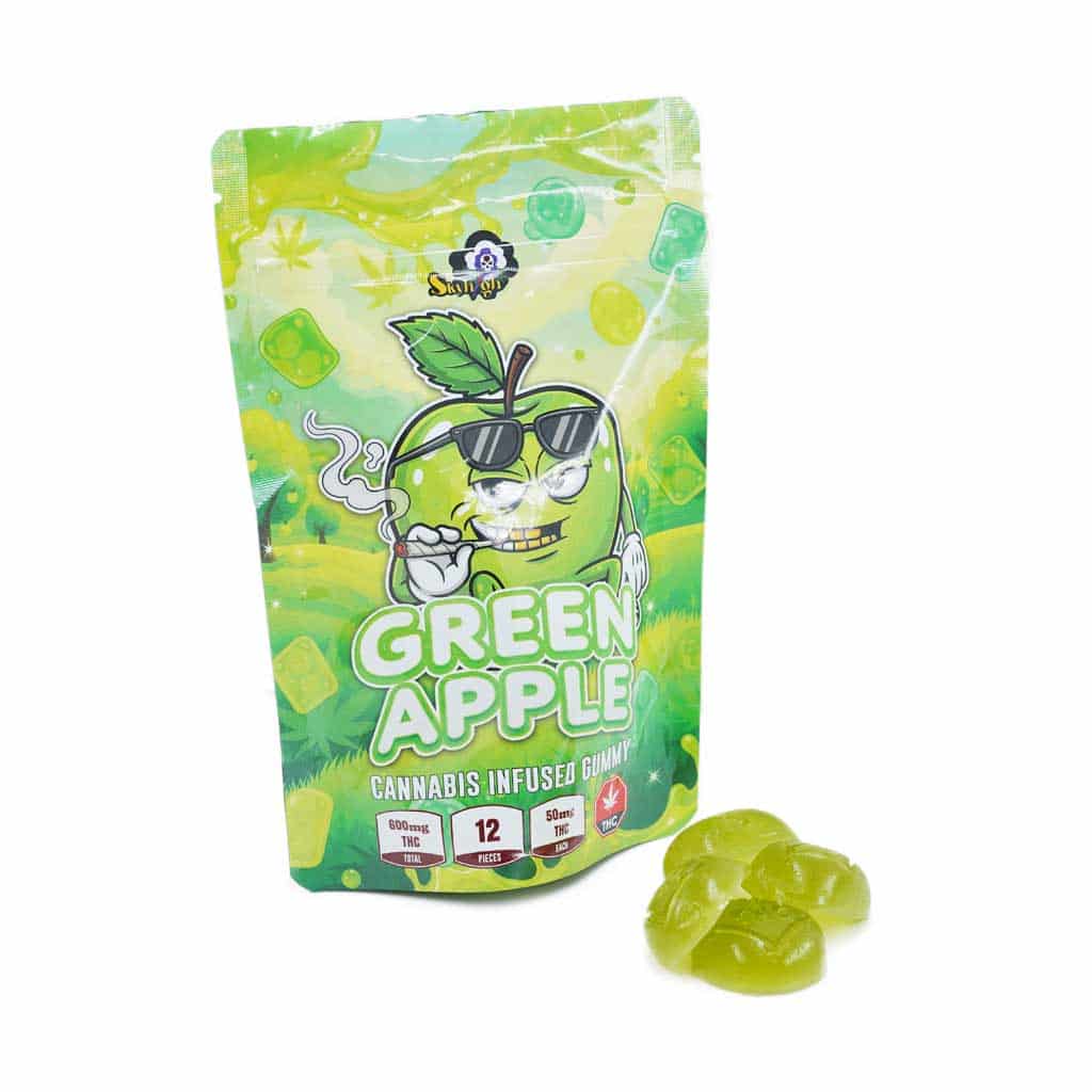 Sky High Edibles - Green Apple Gummy 600mg THC