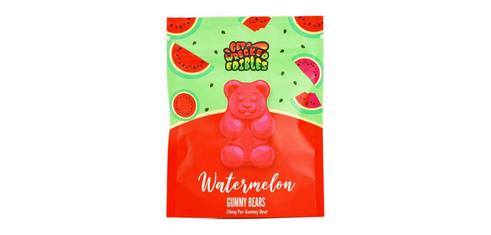 Get Wrecked Edibles - Watermelon Gummy Bears 300mg THC