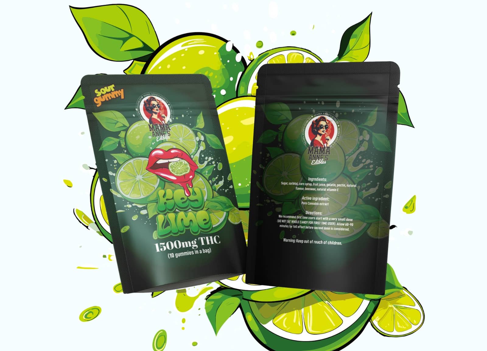 Mama Anne's Edibles - Key Lime Gummy - 1500mg THC