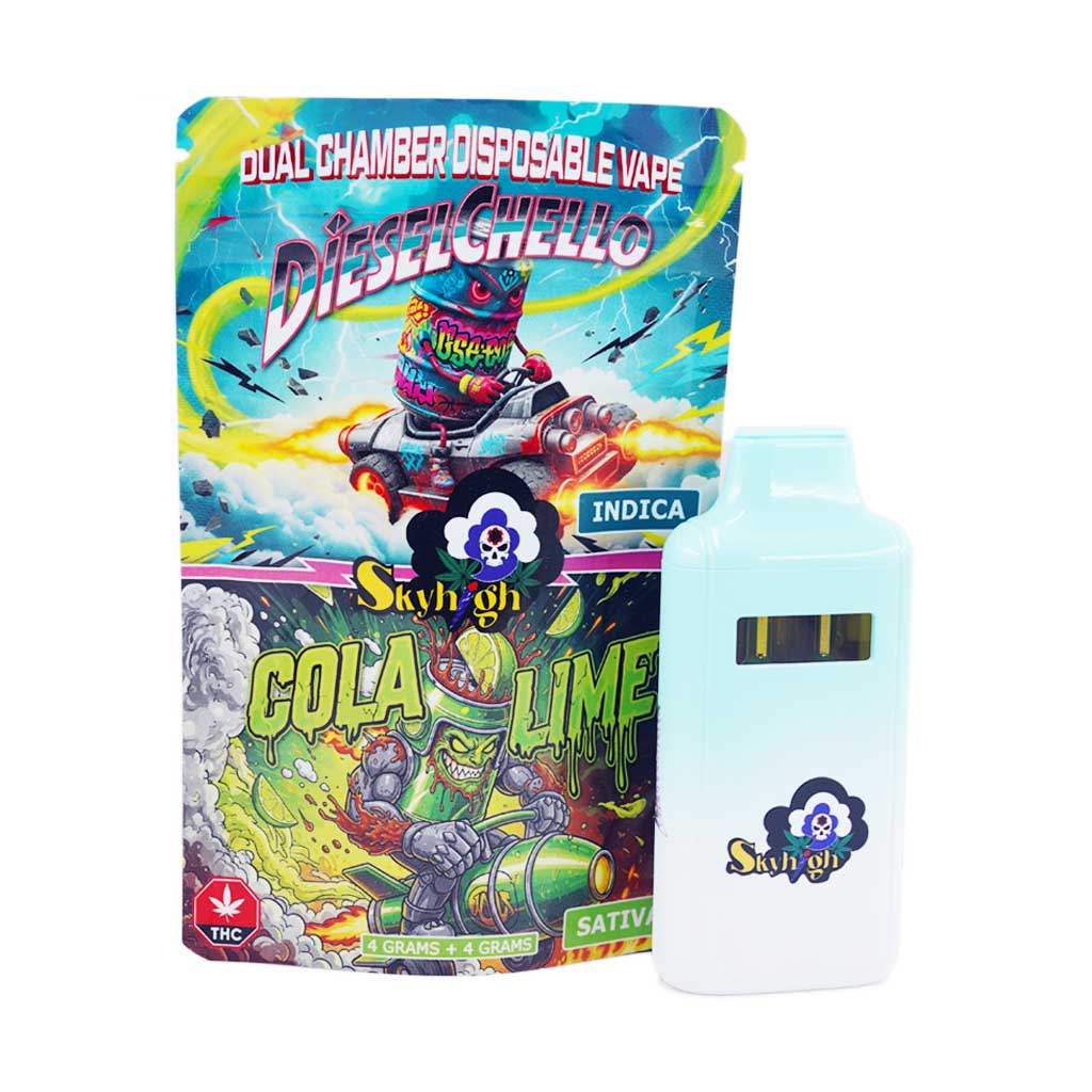 Sky High Extract - Dual Chamber Vape - Dieselchello (Indica) + Cola Lime (Sativa) - (4 Grams + 4 Grams)