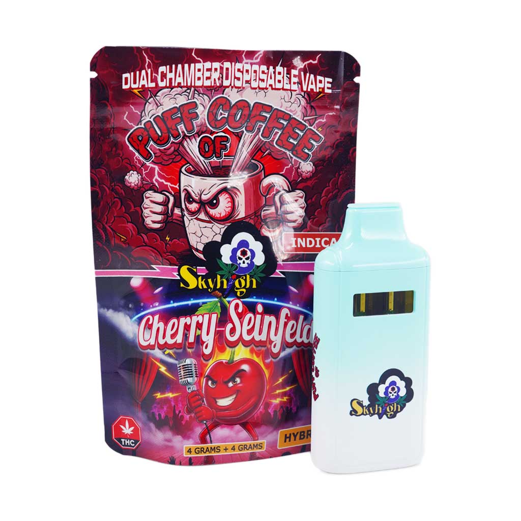 Sky High Extract - Dual Chamber Vape - Puff of Coffee (Indica) + Cherry Seinfeld (Hybrid) - (4 Grams + 4 Grams)