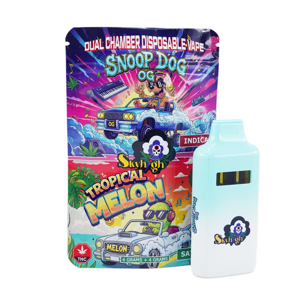 Sky High Extract - Dual Chamber Vape - Snoop Dog OG (Indica) + Tropical Melon (Sativa) - (4 Grams + 4 Grams)