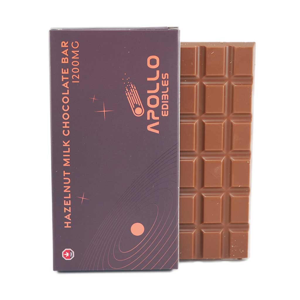 Apollo Edible Chocolates - Hazelnut Milk Chocolate Bar - 1200MG THC