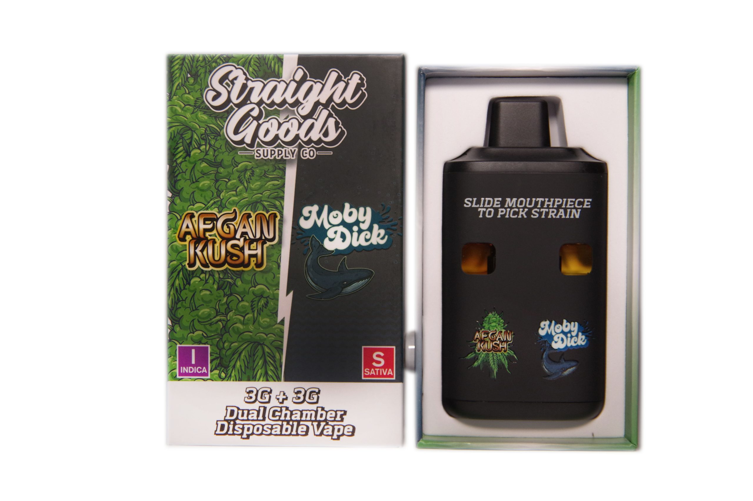 Straight Goods - Dual Chamber Vape - Afghan Kush + Moby Dick (3 Grams + 3 Grams)