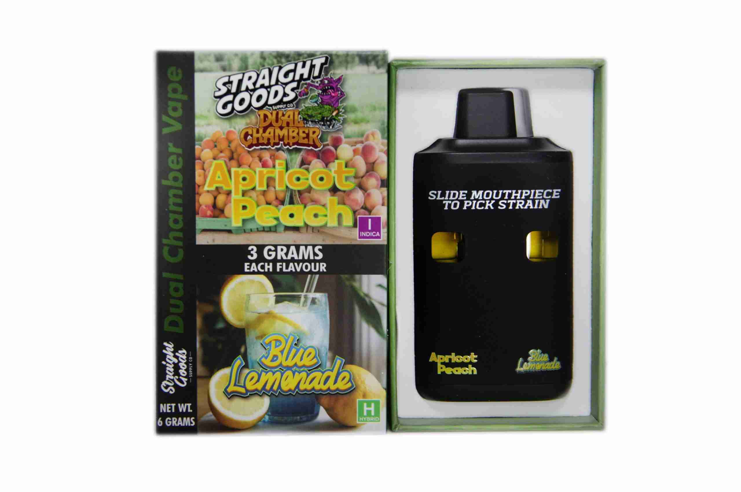 Straight Goods - Dual Chamber Vape -  Apricot Peach + Blue Lemonade (3 Grams + 3 Grams)