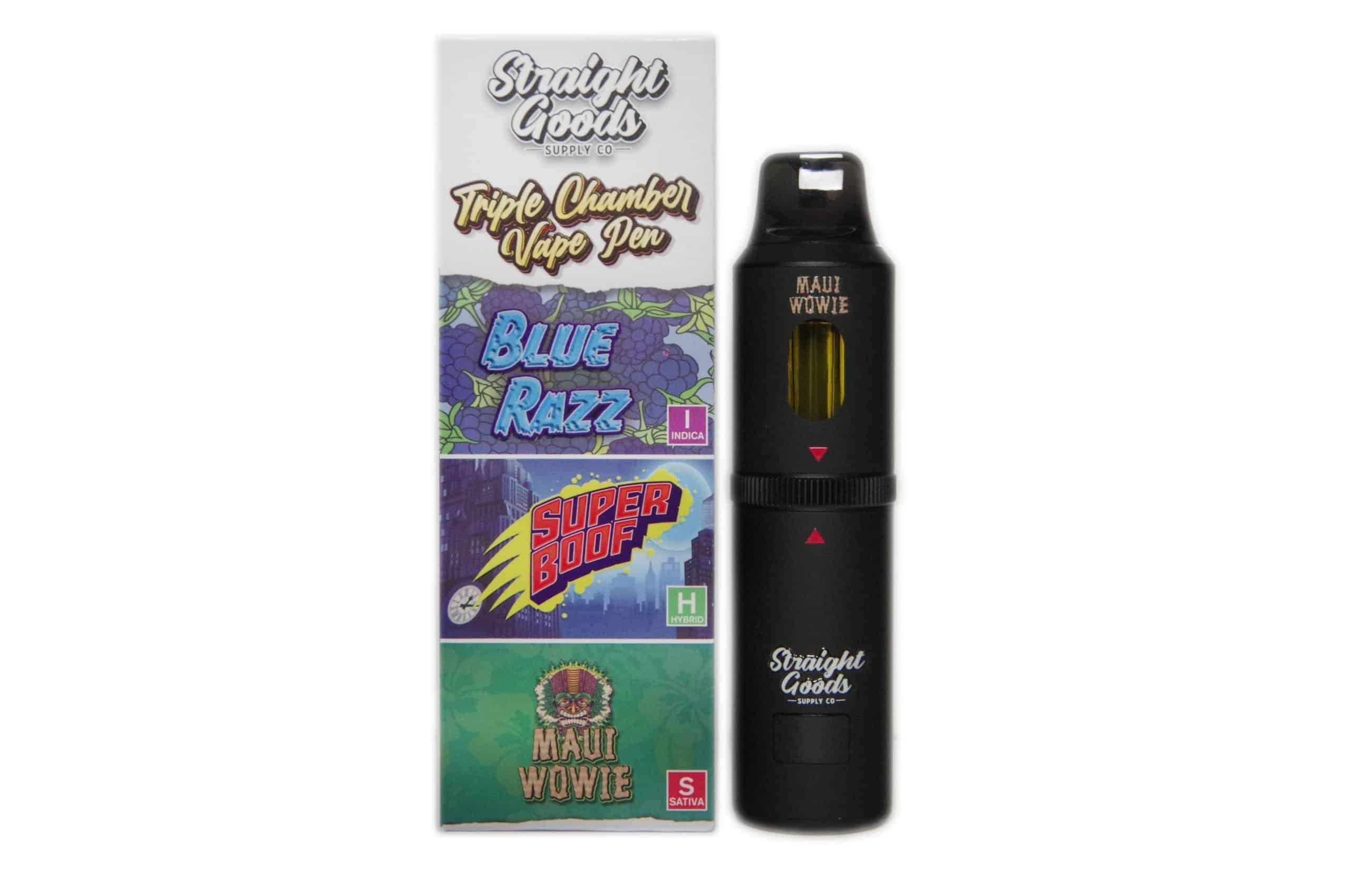 Straight Goods - Triple Chamber Vape - Blue Raz + Super Boof + Maui Wowie (3 Grams + 3 Grams + 3 Gram)
