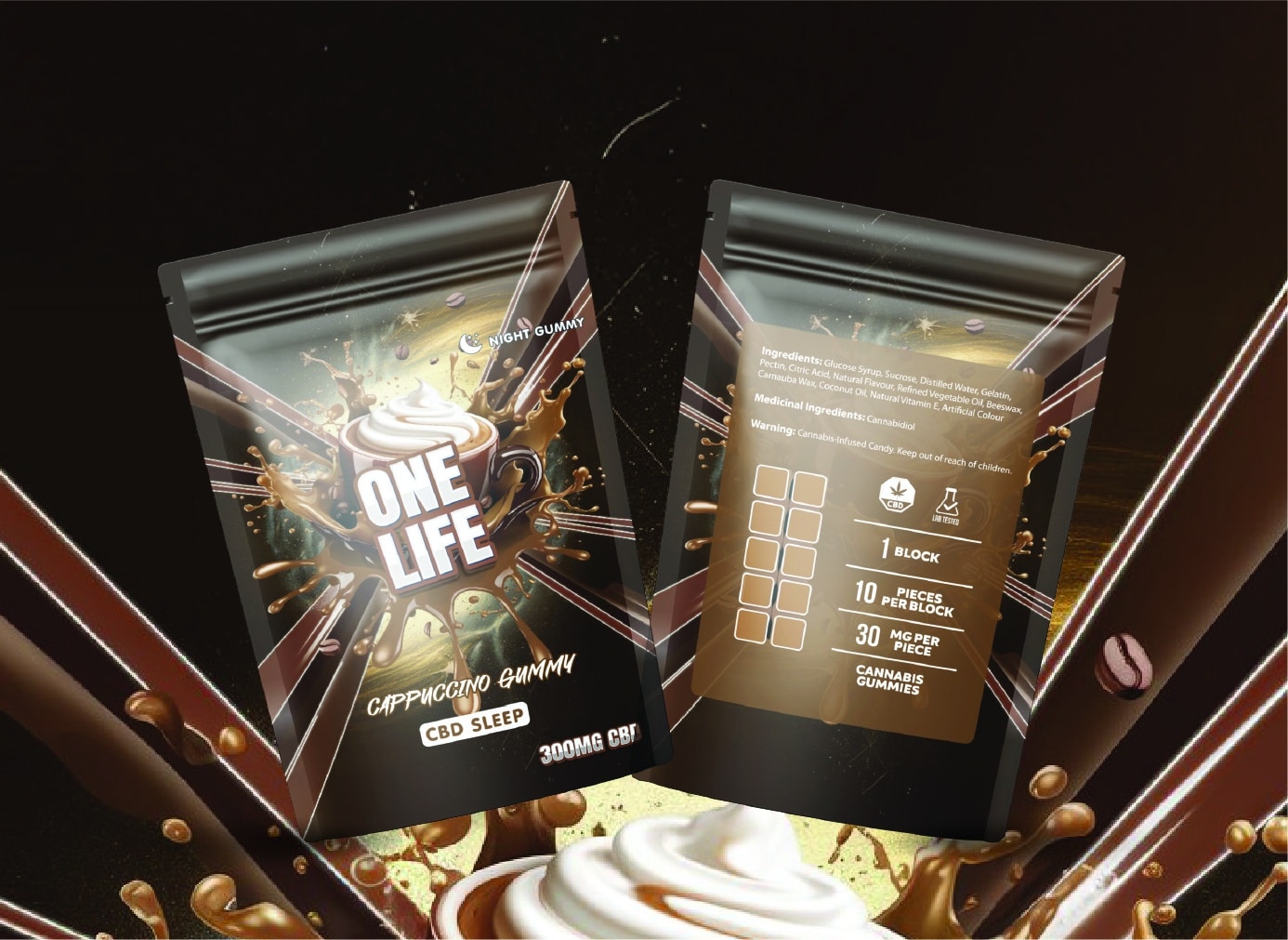 One Life Edibles - Cappuccino Gummy - 300mg CBD + 100mg Melatonin