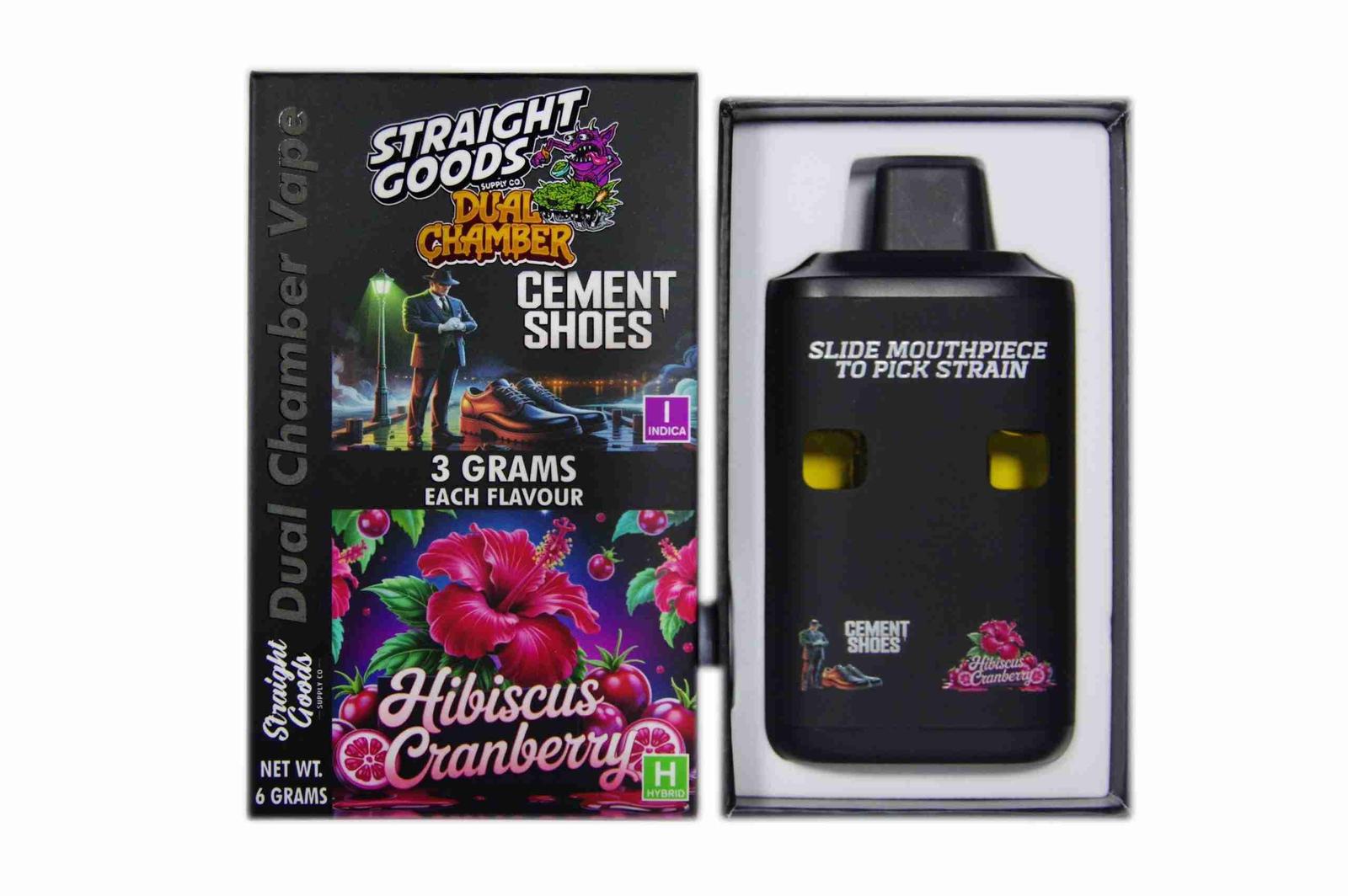 Straight Goods - Dual Chamber Vape - Cement Shoes + Hibiscus Cranberry (3 Grams + 3 Grams)