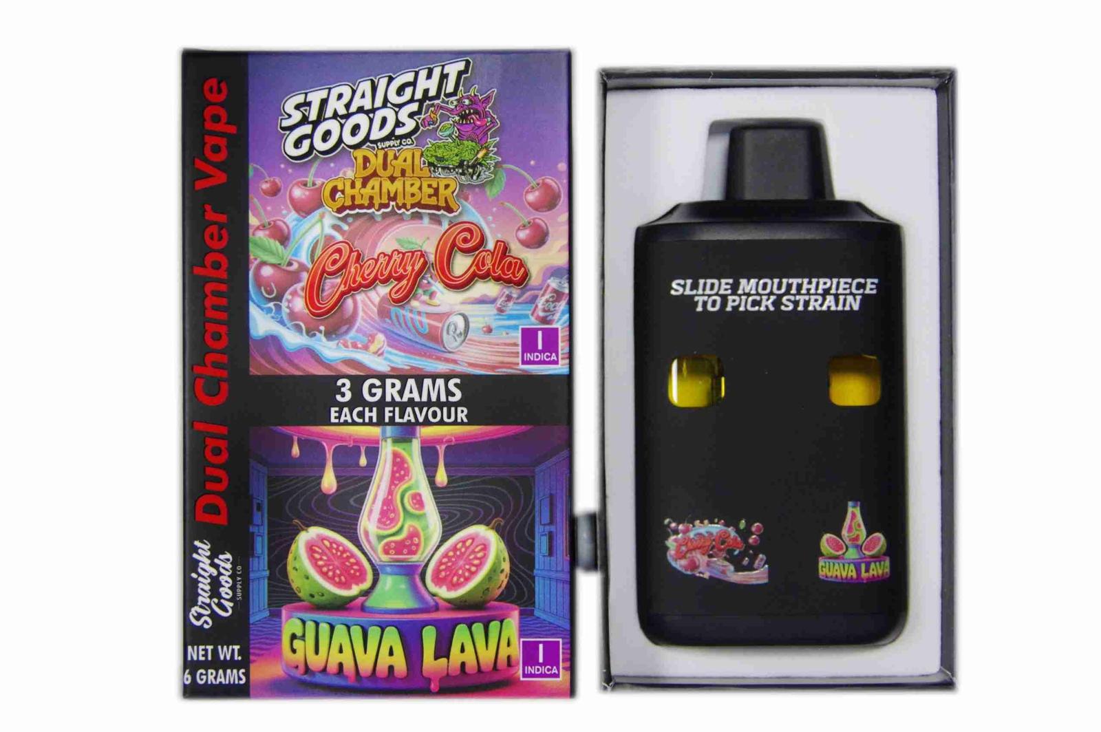 Straight Goods - Dual Chamber Vape - Cherry Cola + Guava Lava (3 Grams + 3 Grams)