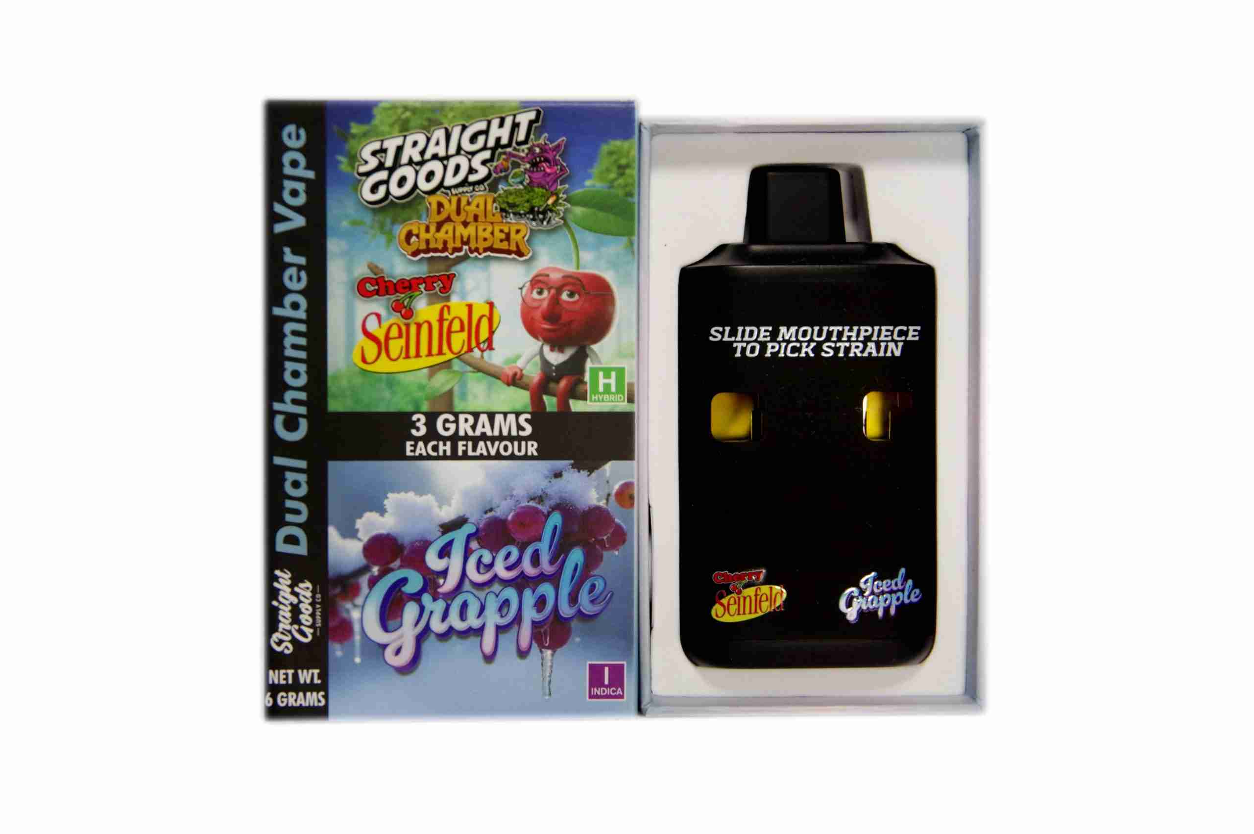Straight Goods - Dual Chamber Vape -  Cherry Seinfeld + Iced Grapple (3 Grams + 3 Grams)